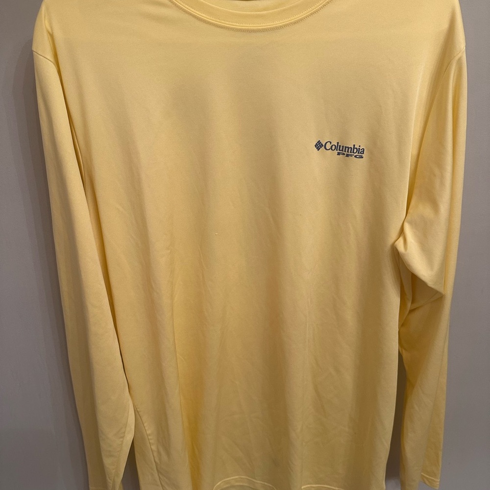 Columbia Yellow Long Sleeve Tee Casual Comfort